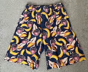 Lacrosse Unlimited Men’s Shorts Large Monkey Banana Print Elastic Waist USA